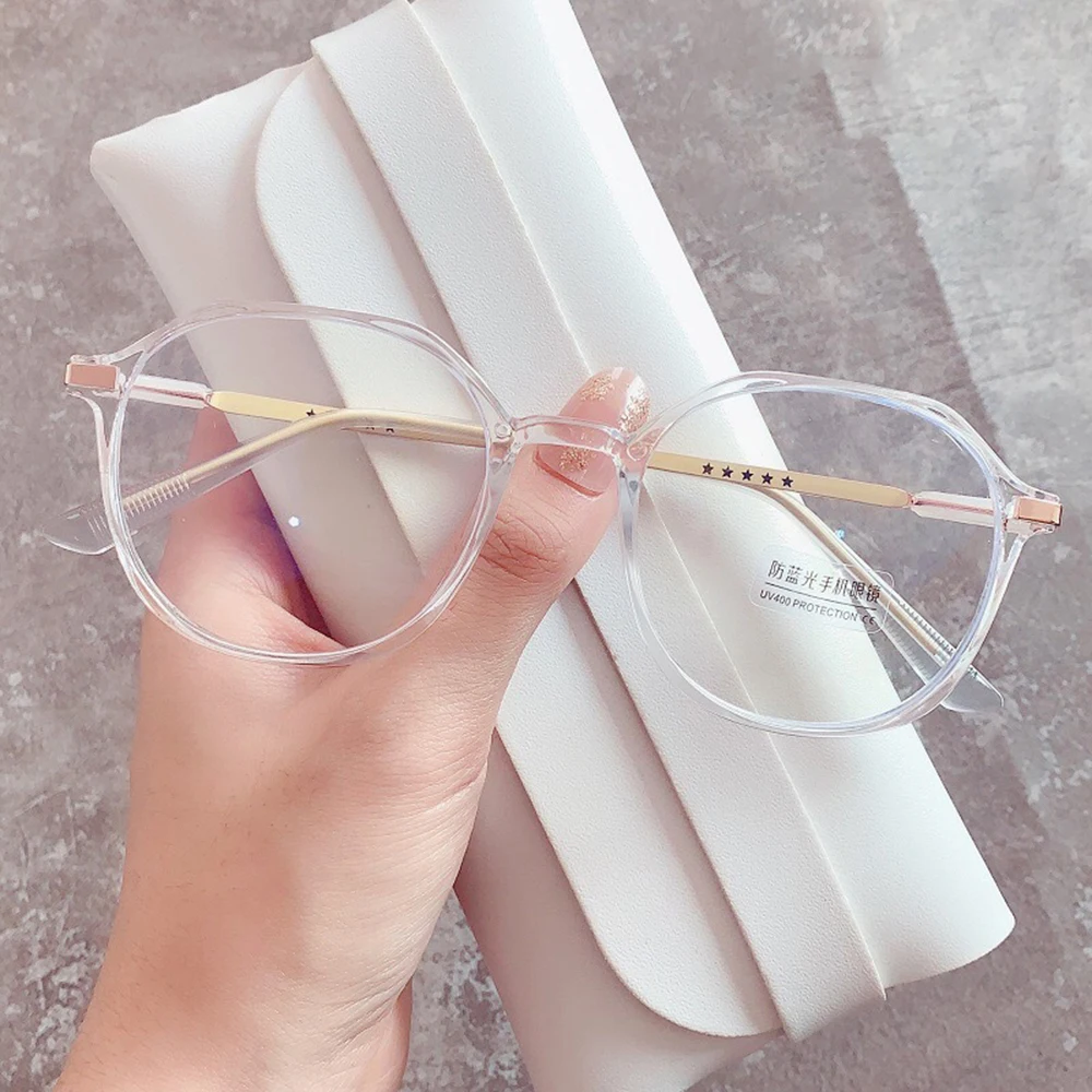 Blue Light Blocking Office Glasses Women Oversized Frame Anti-stress Decorative Glasses Computer Radiation Protection Eyewear cute blue light glasses