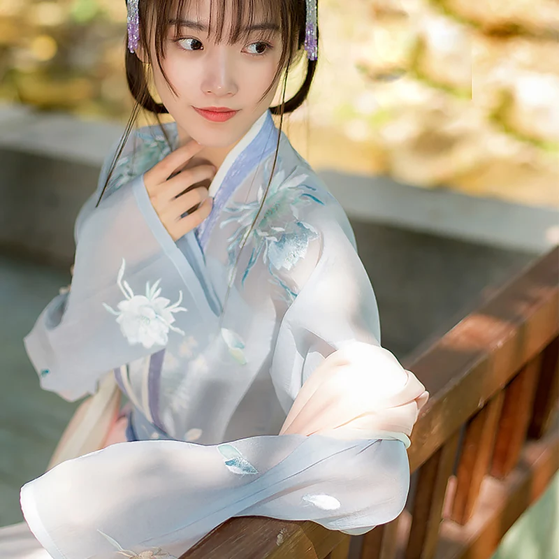 Вышивка танцевальные костюмы Hanfu женское китайское народное платье феи праздничный наряд Восточный рейв представление одежда 3 шт. DC2697