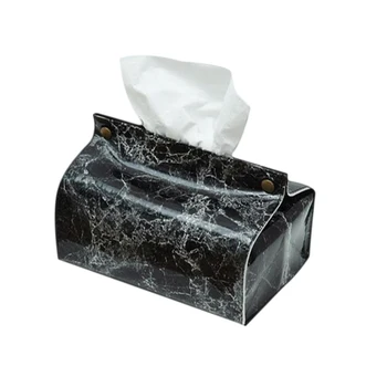 

Nordic Tissue Box Marble Pattern PU Leather Napkin Paper Container Table Paper Towel Organizer Napkin Case Pouch Home Decoration