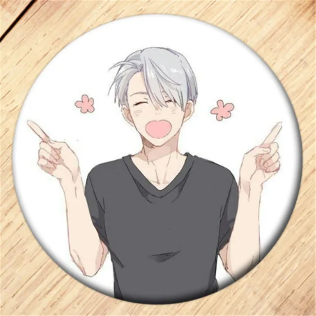 Free Shipping Anime YURI!!! on ICE Brooch Pin Cosplay Badge Accessories For Clothes Backpack Decoration Children's gift B010 1