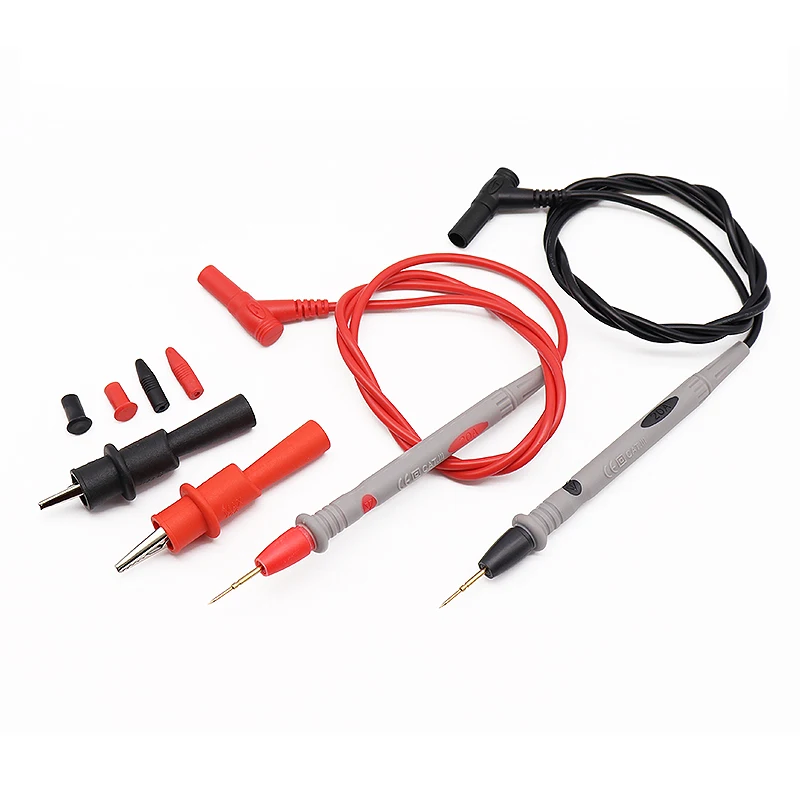 1 pair Digital Multimeter probe Soft-silicone-wire Needle-tip Universal test leads with Alligator clip For LED tester Multimetro