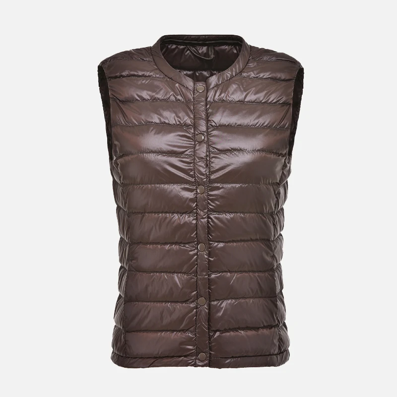 Koop Vrouwen Ultra Light Duck Down Vest Herfst Winter Warm Ronde Kraag Mouwloze Jas 2019 Licht Gewicht Koreaanse Alle Match dunne Vesten