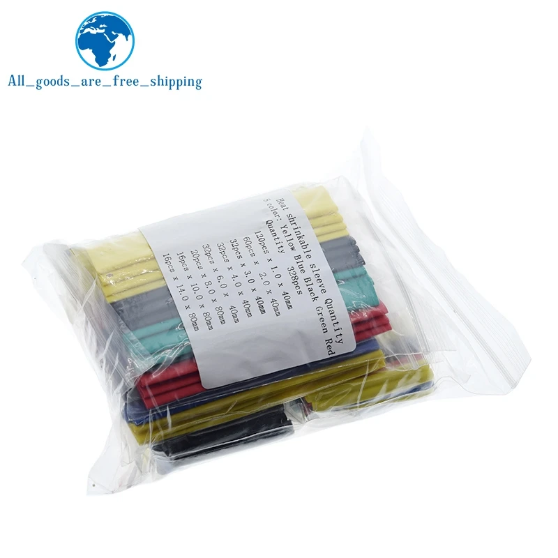 328pcs/set Sleeving Wrap Wire Car Electrical Cable Tube Kits Heat