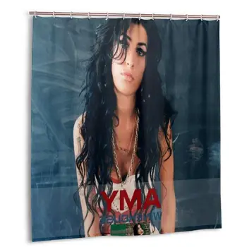 

Amy Winehouse Shower Curtain with Hooks bathroom Waterproof Polyester Fabric