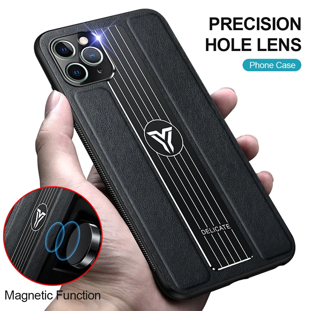 Metal Leather Case For Iphone 11 Pro Aifone Aifon X XS Max XR 7 8 Plus Camera Lens Protection Shockproof Phone Cover Coque Funda | Мобильные