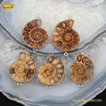 

5pcs Natural Snail Stone Connector Charms For Necklace Bracelet Findings,Plated Tin Bails Snails Charms For DIY Jewelry Making