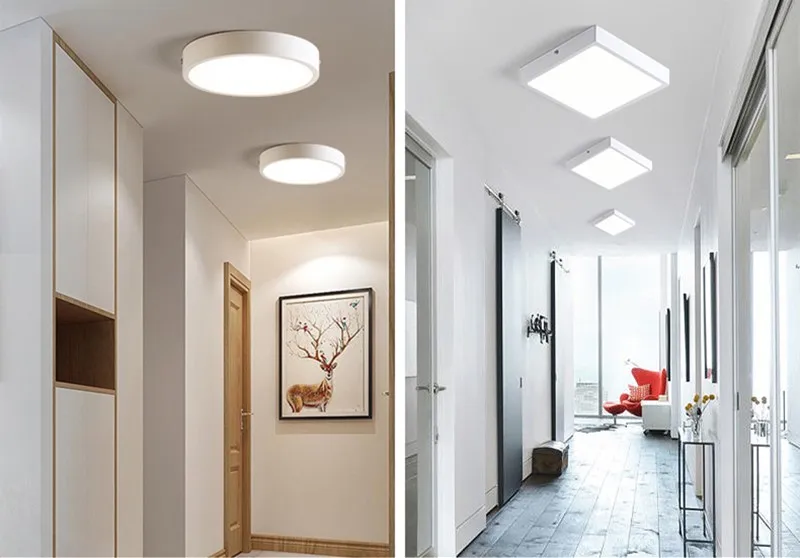 1pc  Surface Mounted LED Panel Light bulb Round Square 5W/8W/16W/22W/30W LED Ceiling lamp Lights LED Downlight AC110v-220V