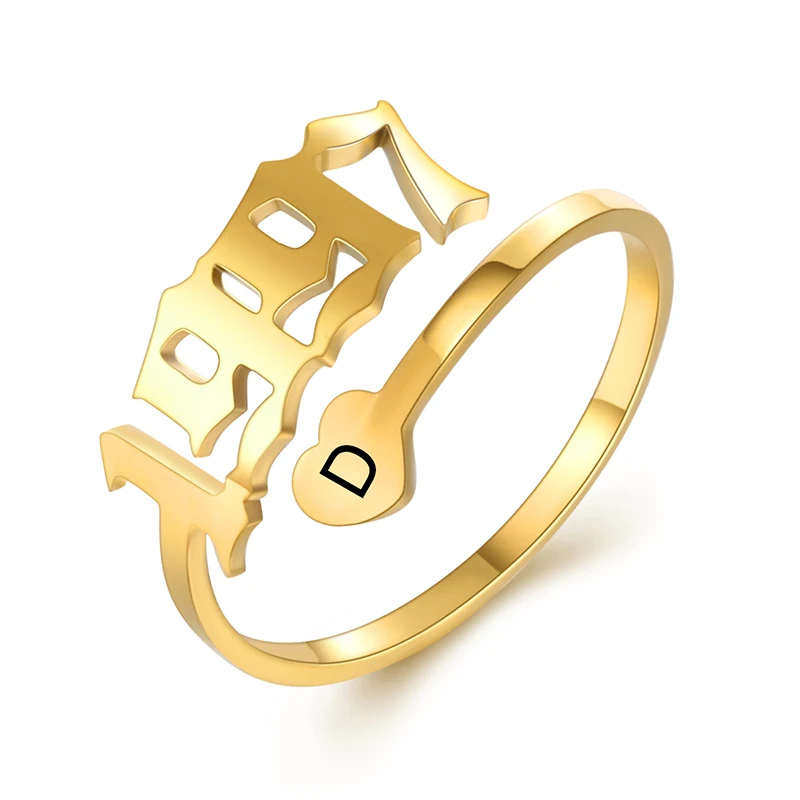 Мужское кольцо с надписью ABC enitial Heart Anillos Mujer ювелирное изделие подарок на осень