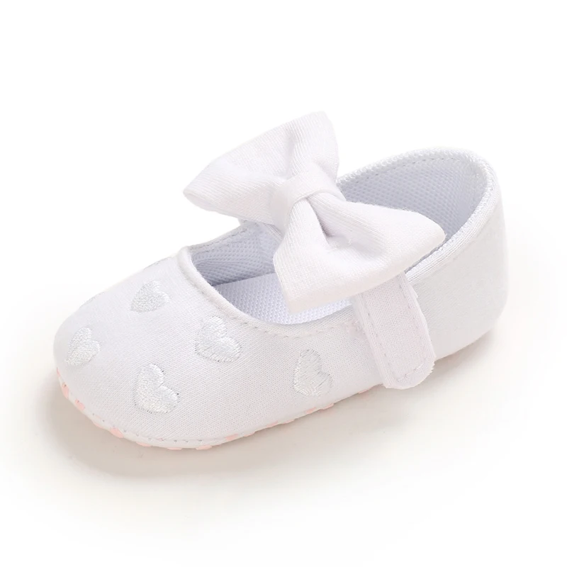 Baby Girl Cotton Shoes Retro Spring Autumn Toddlers Prewalkers White Cotton Baptism Shoes Infant Soft Bottom First Walkers 0-18M - 6