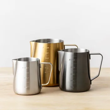 

Barista Pitcher Latte Art Milk Pitcher Jugs Stainless Steel Double 300, Pitchers And Scale 600, Coffee High-class 900ml Quality