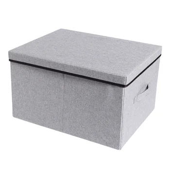 

With Lid Storage Box Packaging Clothing Basket Bin Free Standing Toys Space Saving Shelf Washable Fabric Foldable Home Books