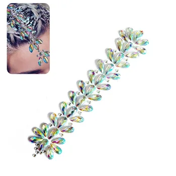 

3D Hair Glitter Shiny Jewelry Party Body Tattoo Crystal Sticker Adhesive Fashion Festival Face Adornment Makeup Hairdressing