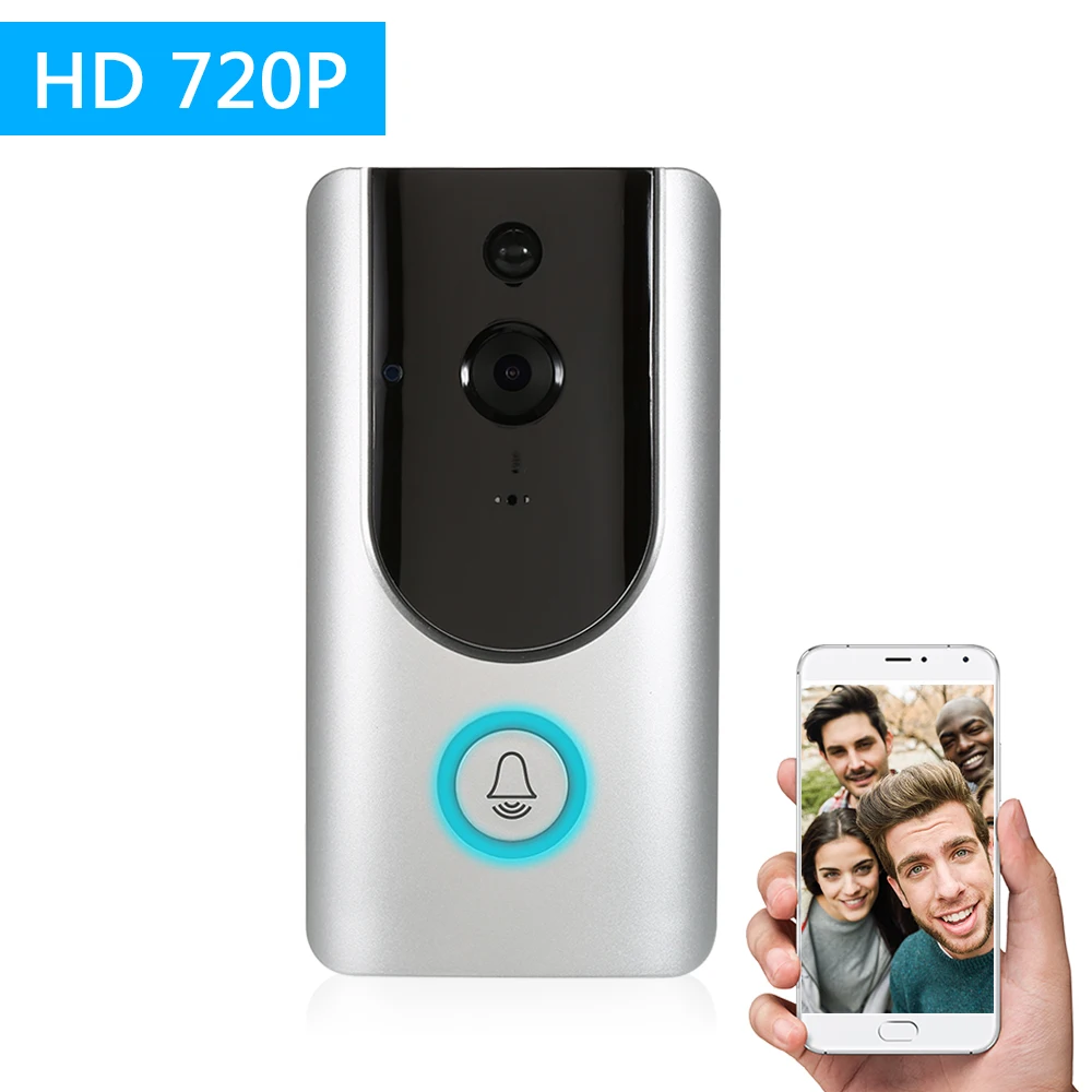 

HD 720P WiFi Smart Wireless Security Doorbell Smart Visual Intercom Recording Video Door Phone Night Vision for Home/Factory