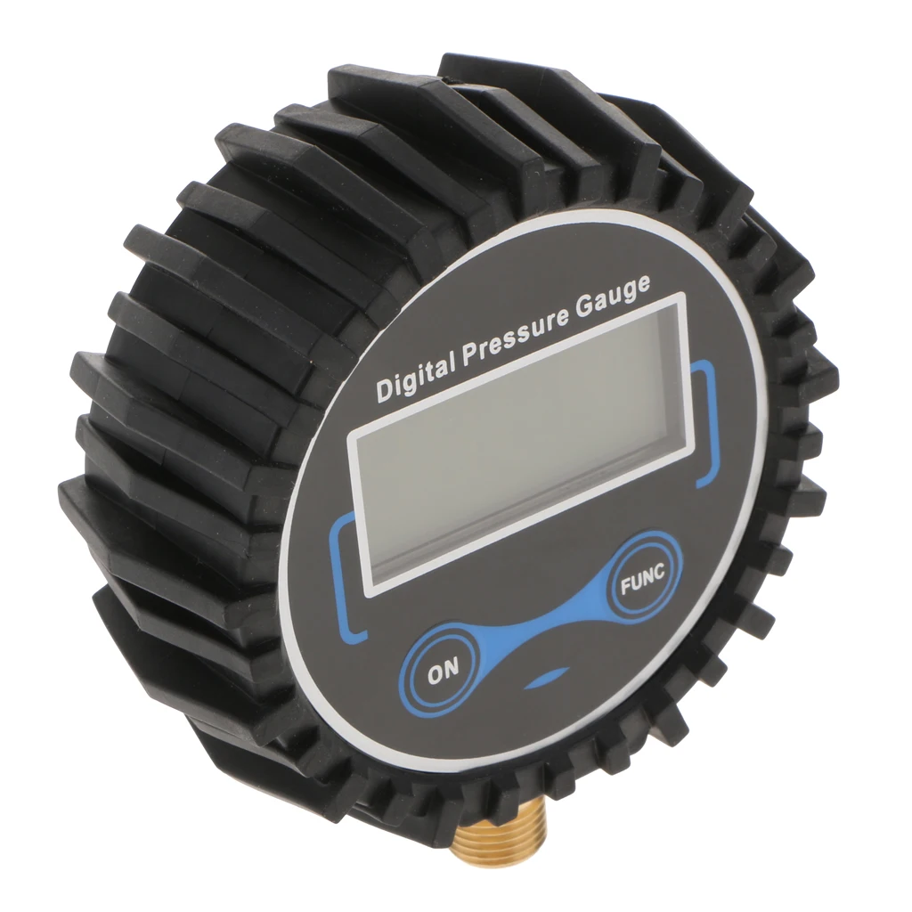 200PSI Digital Tire Inflator Pressure Gauge with Quick Connector Plug Black