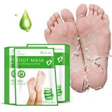 3 пары носков АЛОЭ маска для ног, удалить омертвевшие чешуйки кожи пилинг для удаления кутикулы на маска для ног забота, отшелушивание носочки для педикюра, маска для ног