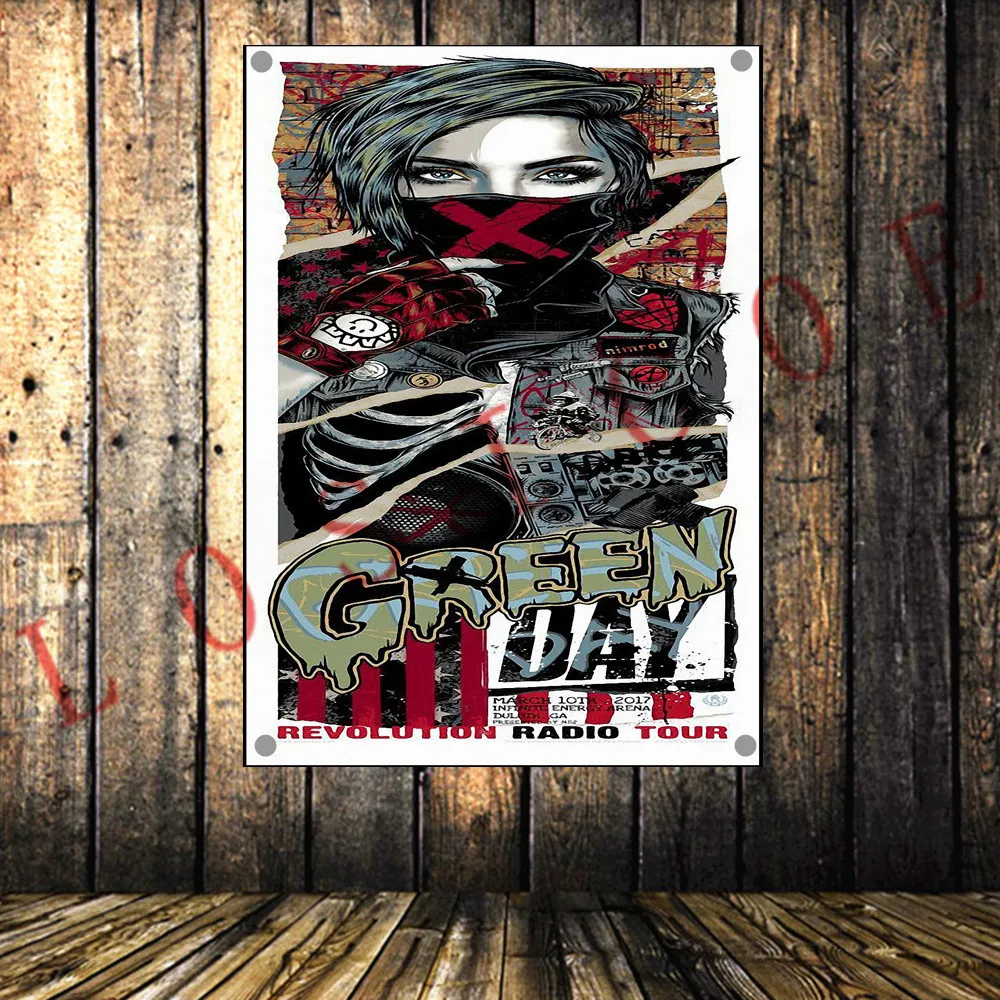 Vintage Rock and Roll Band Poster Popular Heavy Metal Music Flag Banner Hanging Painting Sticker Studio Bedroom Wall Decoration | Дом и сад