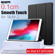 Чехол ESR для iPad Air 1 Air 2 9,7 2018, крышка отделения для резинового масла, мягкая искусственная кожа, ультра тонкий черный, синий, розовый, умный чех...(China)