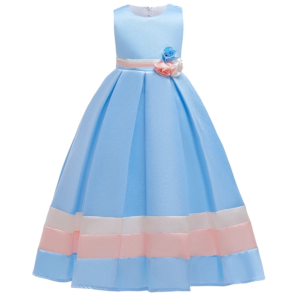 Высококачественное платье с цветочным узором для девочек; вечернее платье для маленьких девочек на свадьбу и День рождения; костюм принцессы для первого причастия; Женская пачка; платье