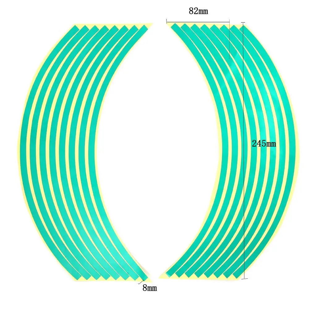 16 шт. полоски, наклейки на колеса мотоцикла, Светоотражающая наклейка на обод, лента для велосипеда, Стайлинг для YAMAHA, HONDA, SUZUKI, Harley, BMW