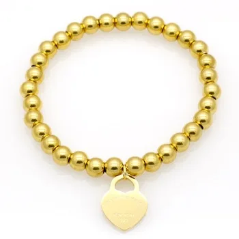 Classic Luxury Brands Imported Titanium Steel Bracelet & Bangles Gold Plated Titanium Love Tag Bracelet Jewelry For Women