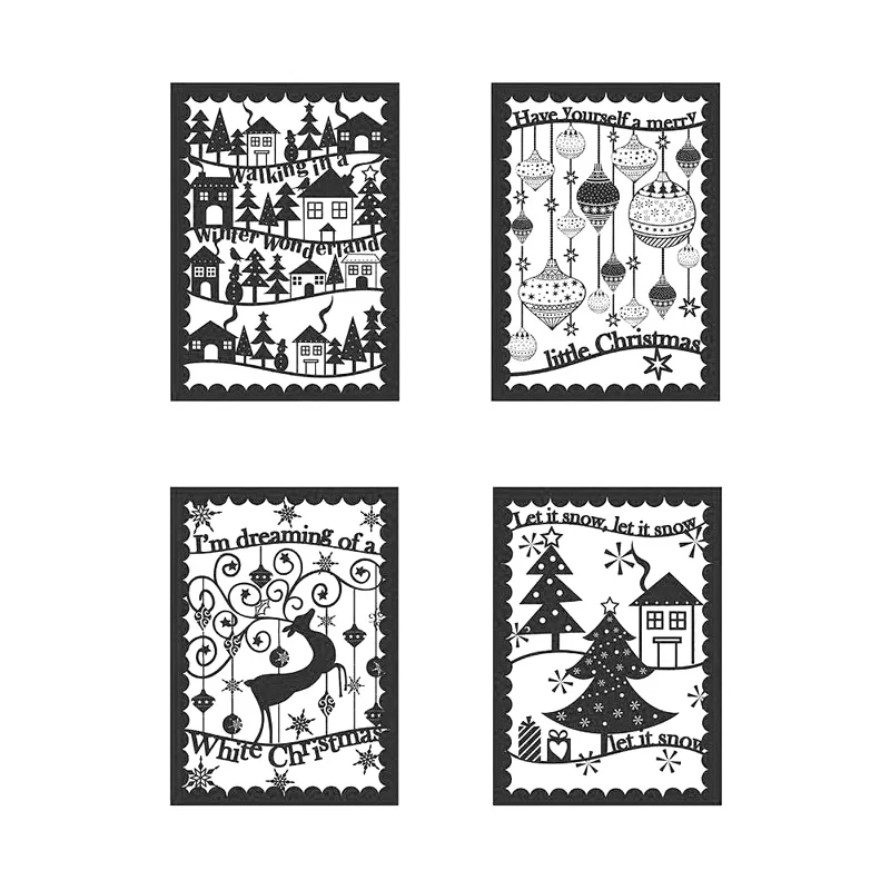 

4 pcs/set Merry Christmas Photosensitive Seal Scrapbooking Teacher Planner Stamps Instagram Bullet Journal Supplies