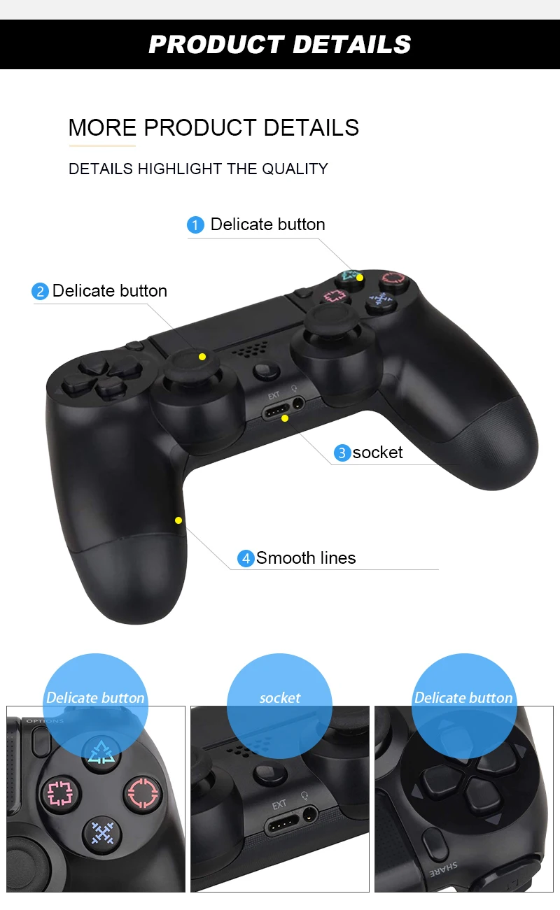Для sony Ps4 Bluetooth беспроводной контроллер для Playstation 4 беспроводной двойной шок вибрации джойстик геймпады для Ps4 контроллер