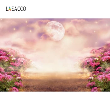 

Laeacco Wonderland Starry Sky Clouds Moon Blossom Flower Photography Backdrops Photo Backgrounds Baby Newborn Portrait Photozone