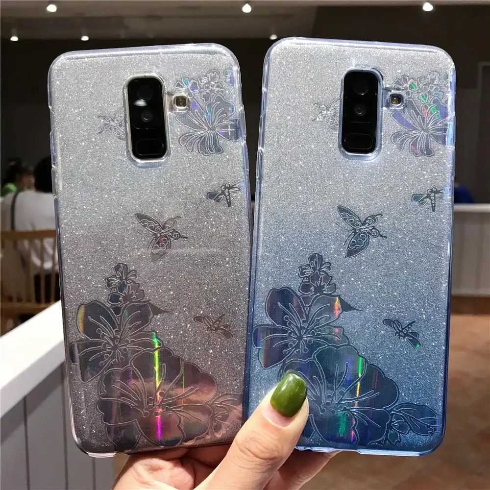 Градиент бабочкой роза цветок блестящий чехол ТПУ для huawei Коврики 20 Lite 30 10 Pro/Honor 9 Lite 8A 7A 9X 8X 8C 7C чехол мягкий чехол для телефона