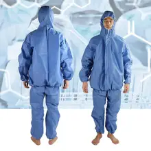 Комбинезон соединенный защитный химический костюм защитная одежда пыленепроницаемый синий SMS