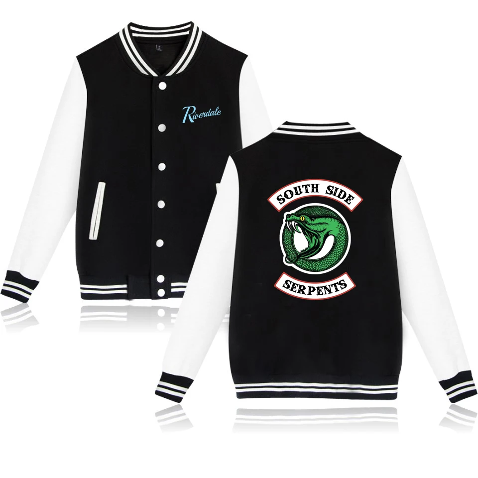 

Riverdale Baseball Jackets Winter Fleece Women's / Men's Coats American TV Print Jacket Casual Fashion Apparel for Autumn