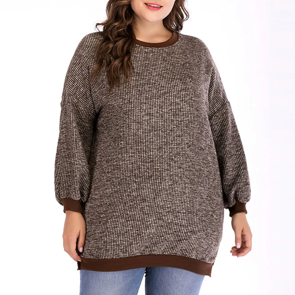 

Autumn Winter Women's Sweaters Plus Size Sweater Thick Needle Long Sleeve O-Neck Pullover Casual Long Knitted Casual Sweater