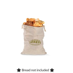 Eco-Friendly Reusable Linen Bread Storage Bag with Drawstring Closure (40x30cm A)