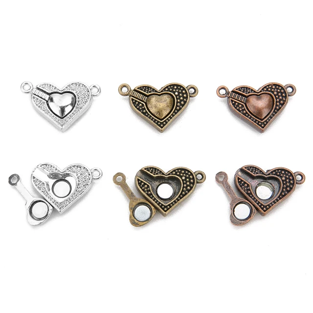 LOULEUR 5pcs Round Strong Magnetic Clasps for Bracelets Necklace Dia 8mm  End Chain Buckle Hook Clasps For Jewelry Makings