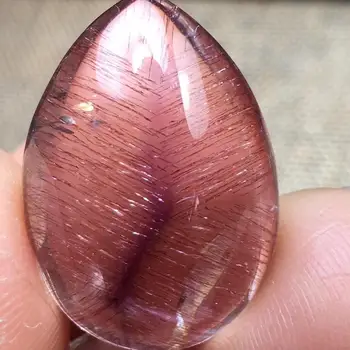 

Certificate Natural Super Seven Purple Rutilated Quartz Crystal Pendant 20x14x8mm Gemstone Crystal Water Drop Necklace AAAAA