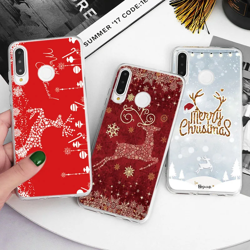 Новогодние праздники чехол для Huawei Nova 3 3i 4 5 Y6 Y7 Pro Y3 2017 Y5 2 Y9 2018 Prime 2019 G7 G8