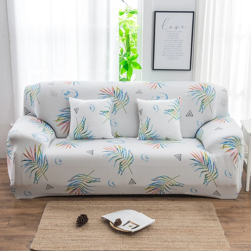 Универсальный Эластичный чехол для дивана с цветочным узором и рисунком листьев, секционная наволочка, угловые чехлы для мебели, кресла, домашний декор - Цвет: 1