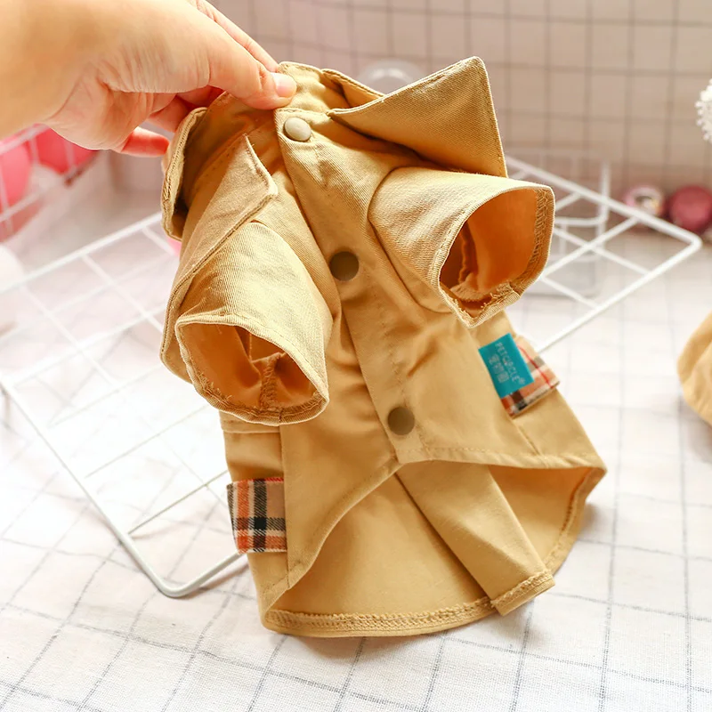 Dog Clothes Spring Autumn Cotton Classic A-line Silhouette WindBreaker Pet Clothing For Dogs Chihuahua British style Dogs Coats