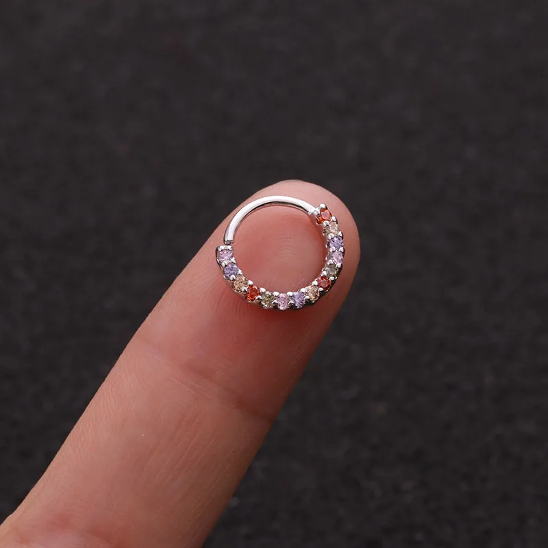 1 шт. Многоцветный Cz обруч хрящевая спираль Daith серьги ухо и украшение для