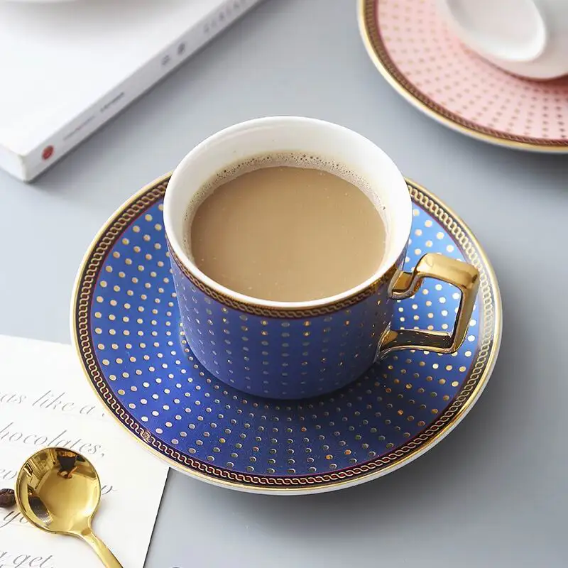 

Nordic Style Bone China Coffee Cup Saucer Spoon Set 200ml British Cafe Porcelain Tea Cup Advanced Ceramic Sail Logo Teacup