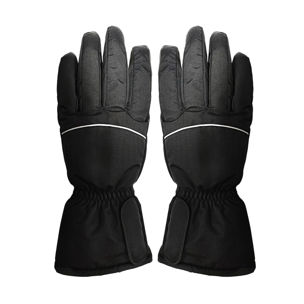 Black Перчатки Guantes Ciclismo 1 пара водонепроницаемые лыжные перчатки с подогревом на батарейках для мотоцикла, охоты, зимние теплые лыжные перчатки - Цвет: Black