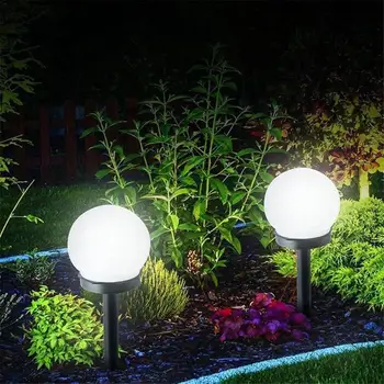 

2020 New Style Solar Lawn Lamp Plug-In Lamp Spherical Plastic Material Milky White Sphere For Garden/Holiday/Christmas