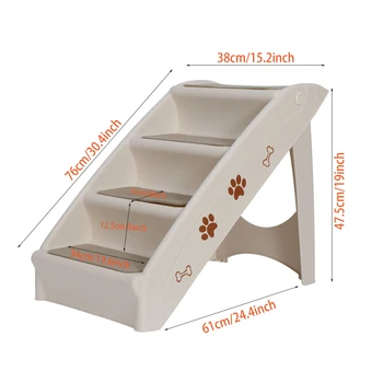 

Dog Stairs Pet 3 Steps Stairs for Dog Cat Dog House Pet Ramp Ladder Anti-slip Removable Dogs Bed Pet Folding Stair Dropship