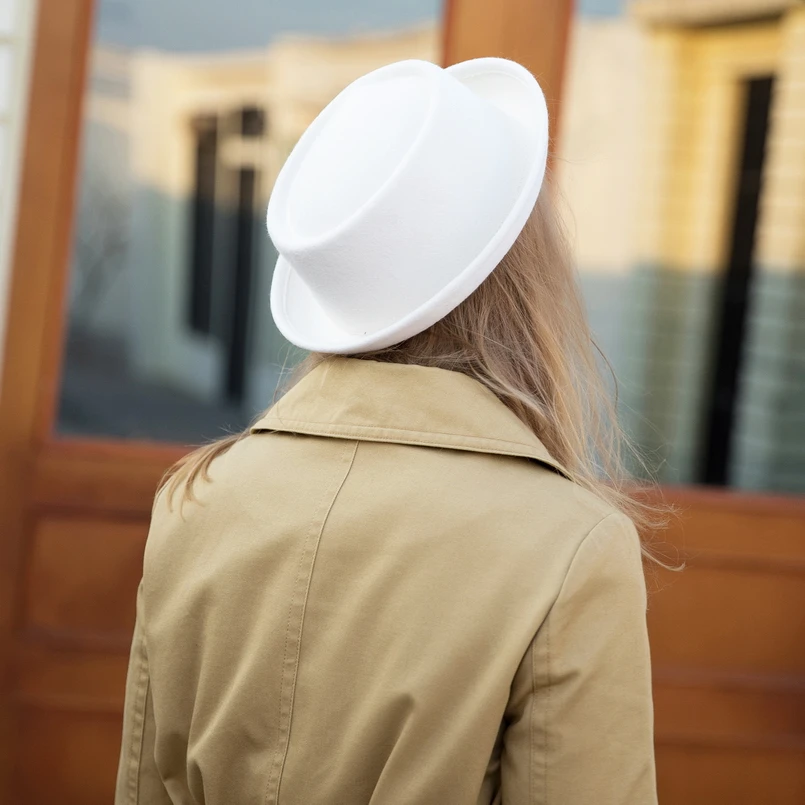 Wol Lembut Merasa Pork Pie Topi Fedora 