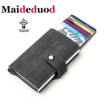 

Maideduod 2020 Men Credit Card Holder Hasp RFID Blocking Men Wallet ID Card Holder Bank Business Wallets Purse for Women Cards