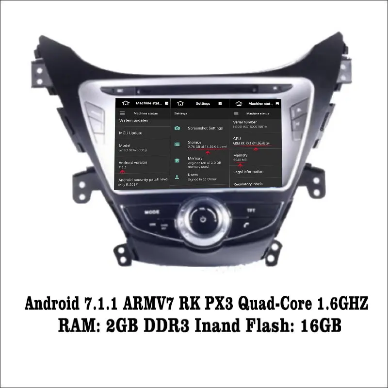 Android 7 1 2G RAM для Hyundai Elantra 2011 ~ 2015 автомобильный Радио Аудио Видео Мультимедиа DVD