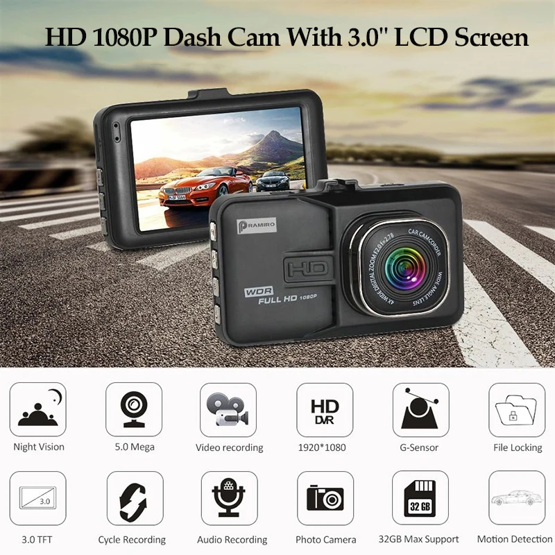 3,0 дюймов Fulll HD 1080P Автомобильная камера заднего вида DVR Dash Cam recorder Dashcam зеркальная камера заднего вида видео обратное изображение