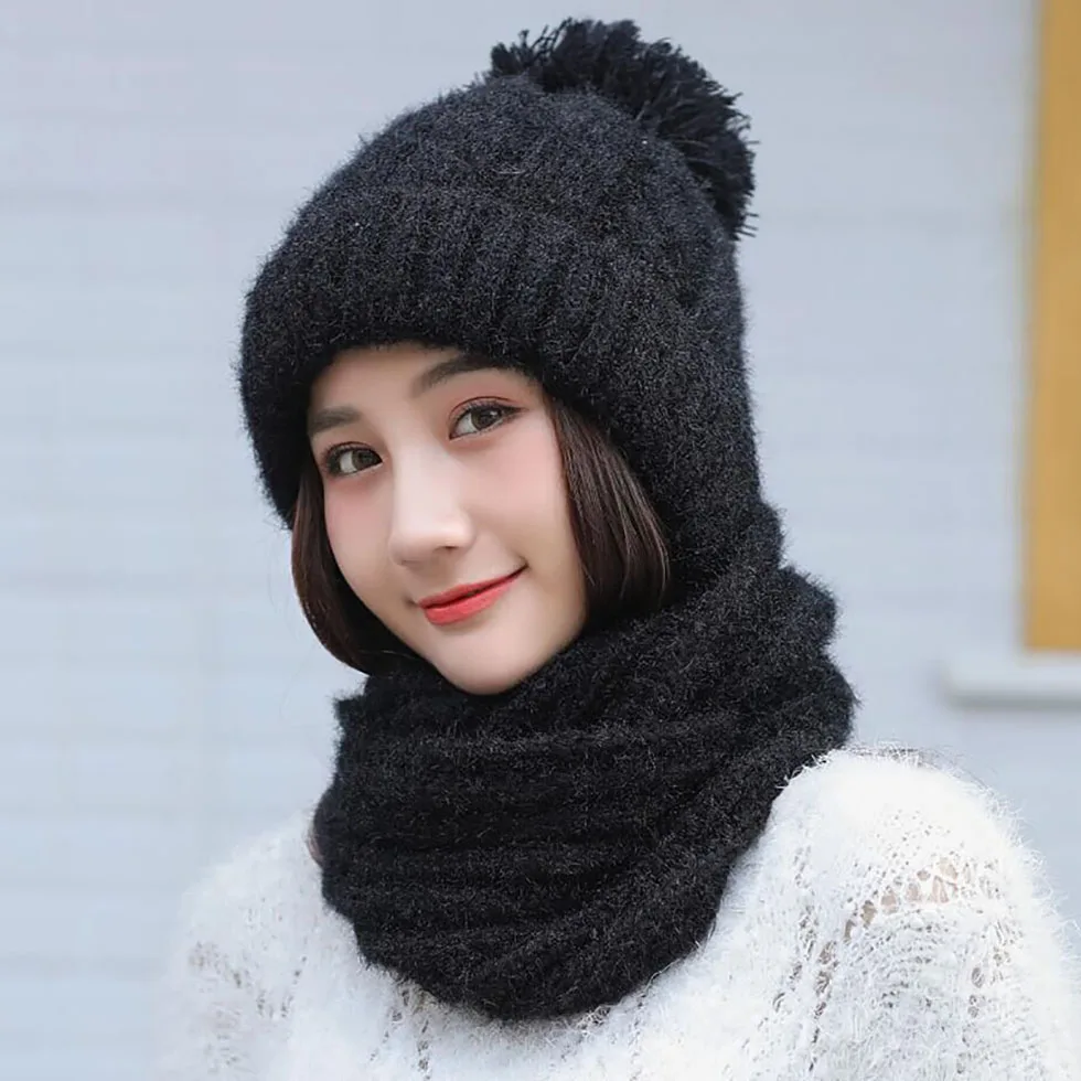 Calymel осень зима девушка шапка шарф Набор вязаная шапка шарф мода милый зимне наушники шапка женская шапка