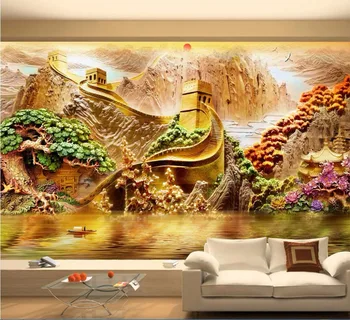 

CJSIR Customize Any Size 3D Wallpaper Mural Beautiful Mountain Mountain 3D Relief Backdrop Wall Papel De Parede Wallpaper