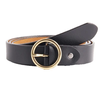 

Female deduction side gold buckle jeans wild belts for women fashion students simple New Circle Pin Buckles Belt Casual Belt
