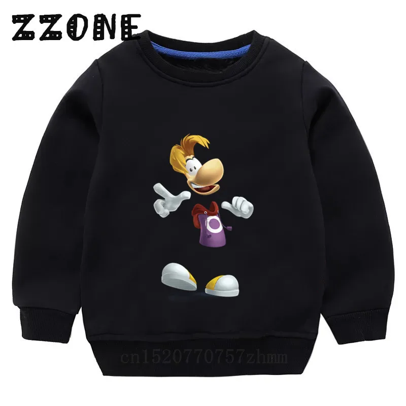 5204A-Black Детский Забавный свитер с героями мультфильма «Rayman Legends adventures»; детские толстовки с капюшоном; пуловер для малышей; топы для девочек и мальчиков; осенняя одежда; KYT5204 - Цвет: 5204A-Black